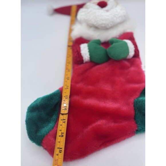 Vintage Santa Claus Christmas Stocking Face & Hands Holiday Decor 19" - Picture 3 of 6